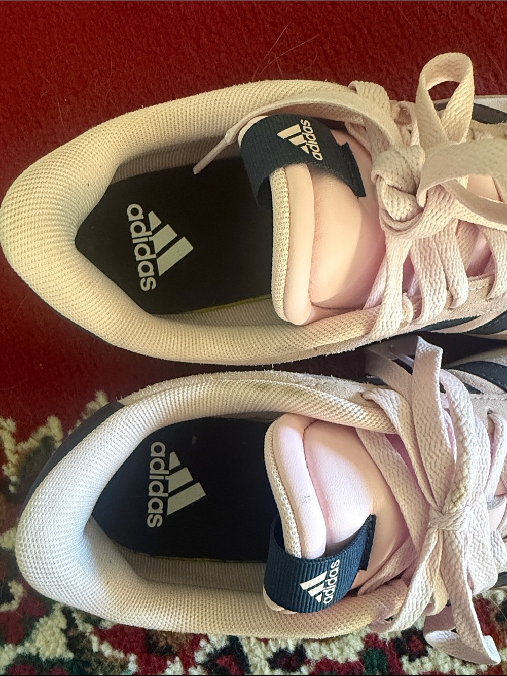 Adidas Women’s Light Pink Samba Suede Sneakers w/ Navy Stripes Sz 8 EUC - Picture 2 of 6